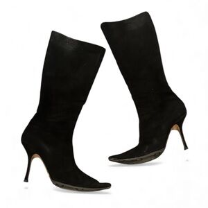 Jimmy Choo Holly Kneel High Boots in Black Suede 39